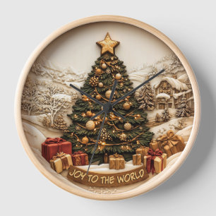 Reloj ¡Celebración alegre de árbol de fiestas!