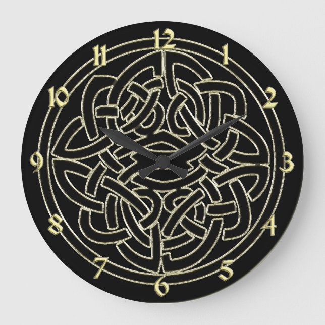 Reloj céltico del nudo del oro negro y metálico (Anverso)