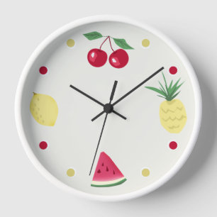 Reloj Cerezo, piña, limón y sandía grandes cloc