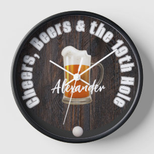 Reloj Cervezas Cheers y pelotas de golf del 19 Hole Made