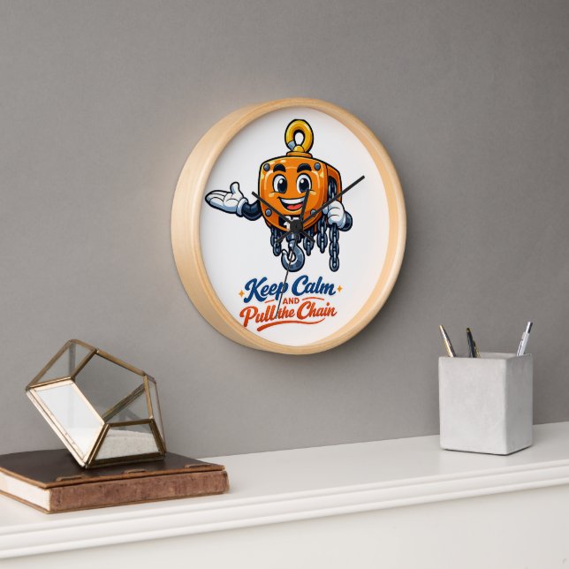 Reloj Chain Hoist Mascot Keep Calm Wall Clock (Oficina)