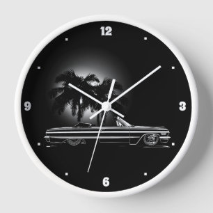 Reloj Chevy Sixties Black Convertible Palm Trees Graphic