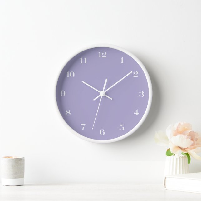 Reloj Chic Minimalista Moderno Lavanda y Blanco (Hogar)