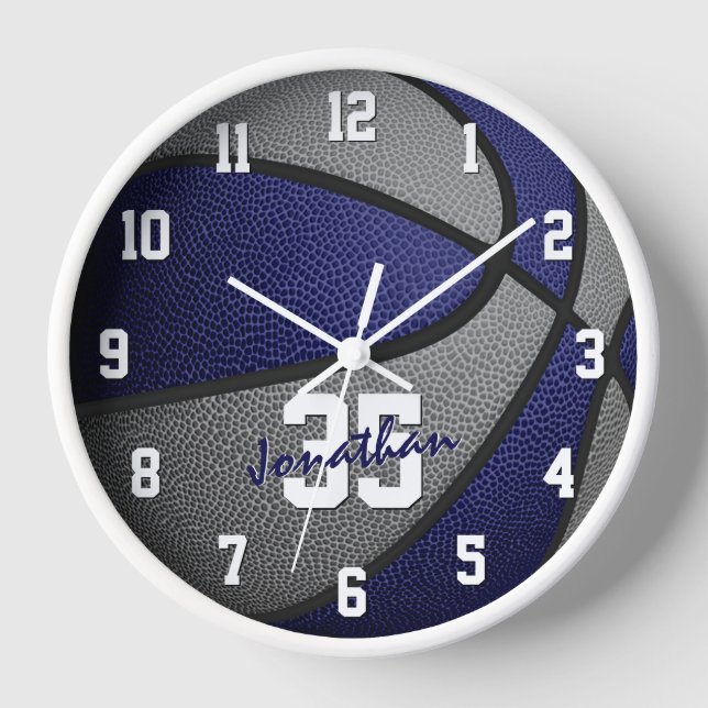 Reloj chicas de baloncesto de niños grises azules person (Anverso)