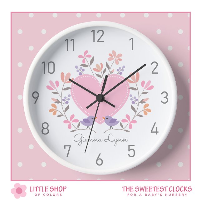 Reloj Chicas florales rosas personalizados (Subido por el creador)
