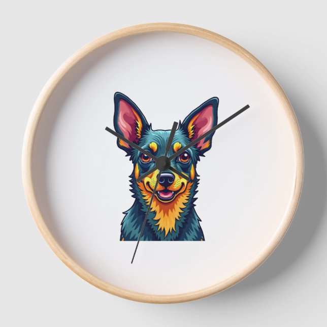 Reloj Chihuahua  Abstract Painting  Colour  Cute Dog (2) (Anverso)