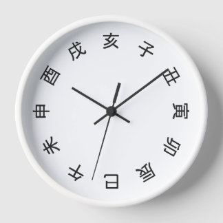 Reloj Chinese Zodiac Kanji (rotated) Clock - 
