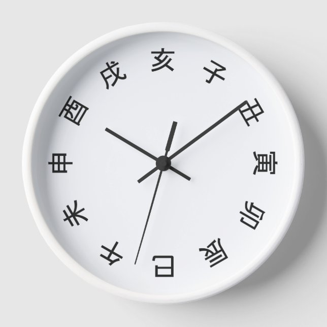 Reloj Chinese Zodiac Kanji (rotated) Clock -  (Anverso)