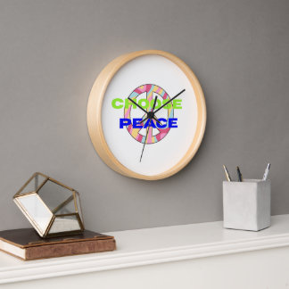 Reloj Choose Peace Modern Typography Wall Clock with Min