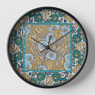 Reloj ciclamen azul arte nuevo flor botánica
