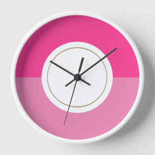 Reloj Círculo central moderno de dos tonos rosados y bri
