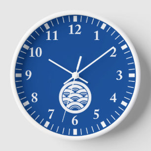 Reloj Círculo con ola azul