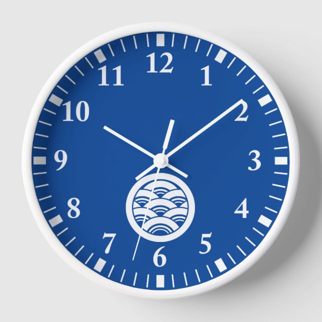 Reloj Círculo con ola azul (Anverso)