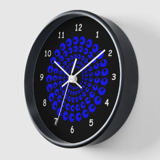 Reloj - Círculos concéntricos azules de cuentas en