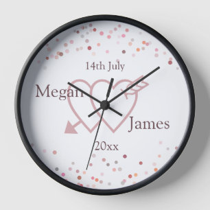 Reloj Círculos confetti rosados