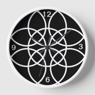 Reloj Círculos de espiral blanca
