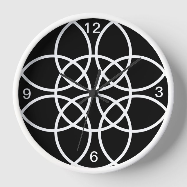 Reloj Círculos de espiral blanca (Anverso)
