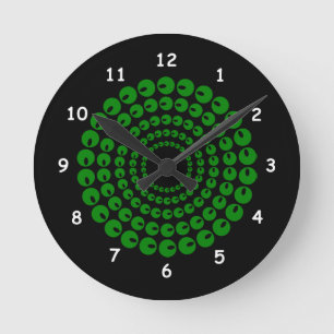Reloj - Círculos verdes concéntricos de cuentas en