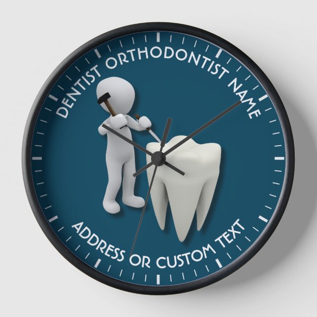 Reloj Cirujano dental Nombre de ortodoncista dentista (Anverso)
