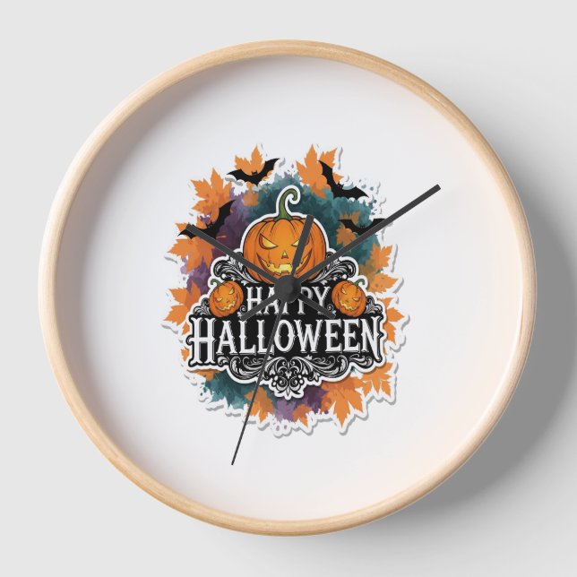 Reloj Citas divertidas y espeluznantes de Halloween feli (Anverso)