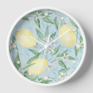 Reloj Cítrico amarillo limón fresco