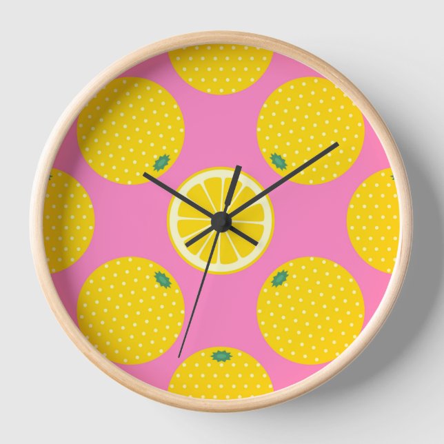 Reloj Citrus Lemons Fun Round (Anverso)