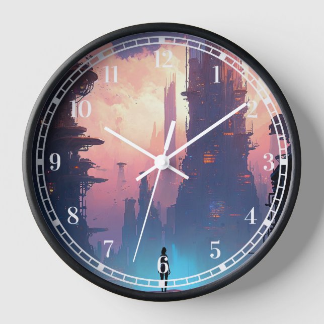 Reloj Ciudad futurista de ciencia ficción (Anverso)