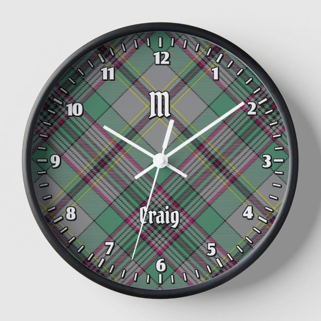 Reloj Clan Craig Tartan Large Clock (Anverso)
