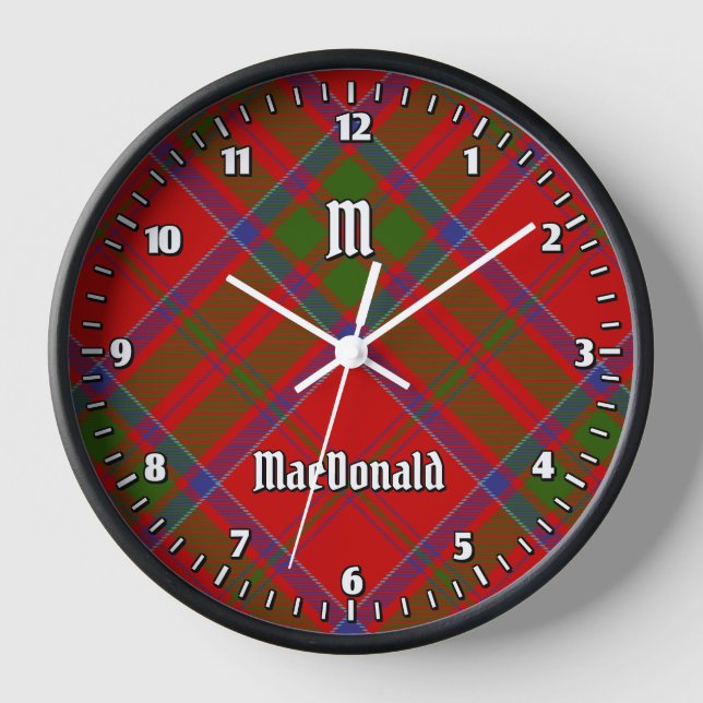 Reloj Clan MacDonald de Keppoch Tartan Large Clock (Anverso)