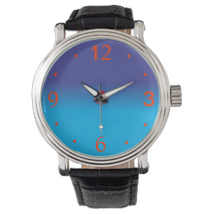 Reloj clásico de cara grande lisa > Relojes azules
