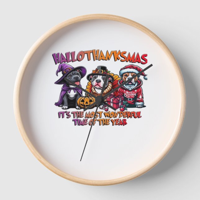 Reloj Clásico de Navidades de Acción de Gracias de Pit B (Anverso)