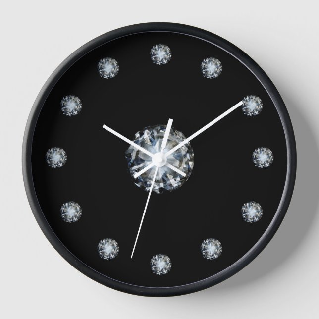 Reloj Clásico Faux Diamante de imitación Jewel Wall Deco (Anverso)