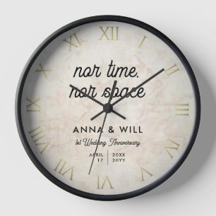 Reloj Clásico moderno Cita de amor 1er aniversario Boda