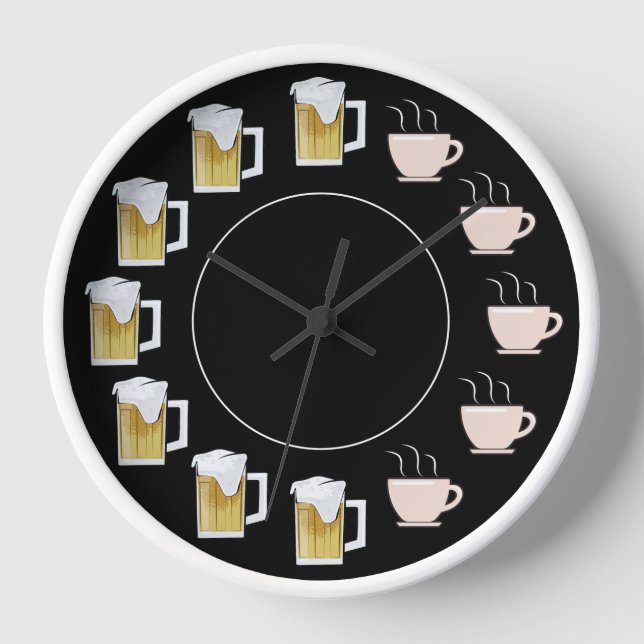 Reloj Clock divertido de cerveza y café (Anverso)