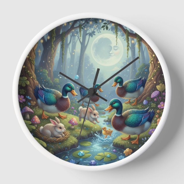Reloj Clock of Ducks, Rabbits, and peace (Anverso)