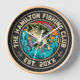Reloj Club de Pesca Largemouth Bass Retro Sunset