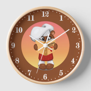 Reloj Cocina de cocineros de oso