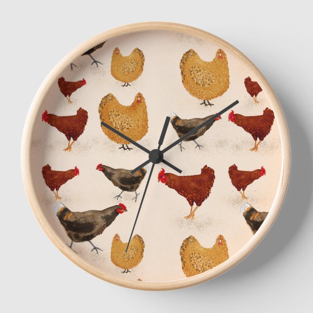 Reloj Cocina de granja de pollo (Anverso)