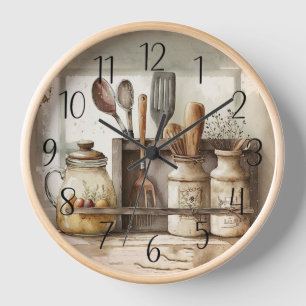 Reloj cocina de granja del condado de moda rústica