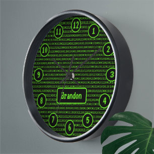 Reloj Código del programador Estilo SciFi Verde/Negro - 