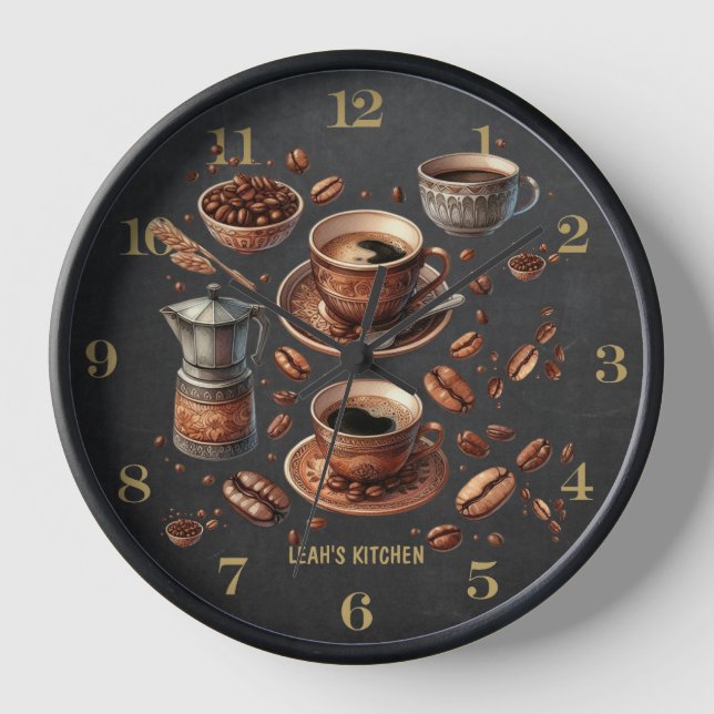 ☕ Reloj Coffeecore Café Memes Pizarra de Barista (Anverso)
