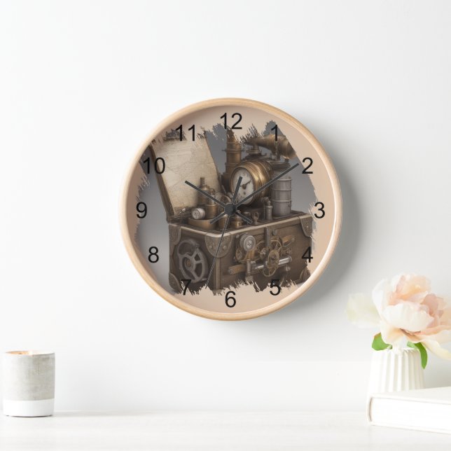 Reloj Cofre del tesoro con antaño de los engranajes (Hogar)