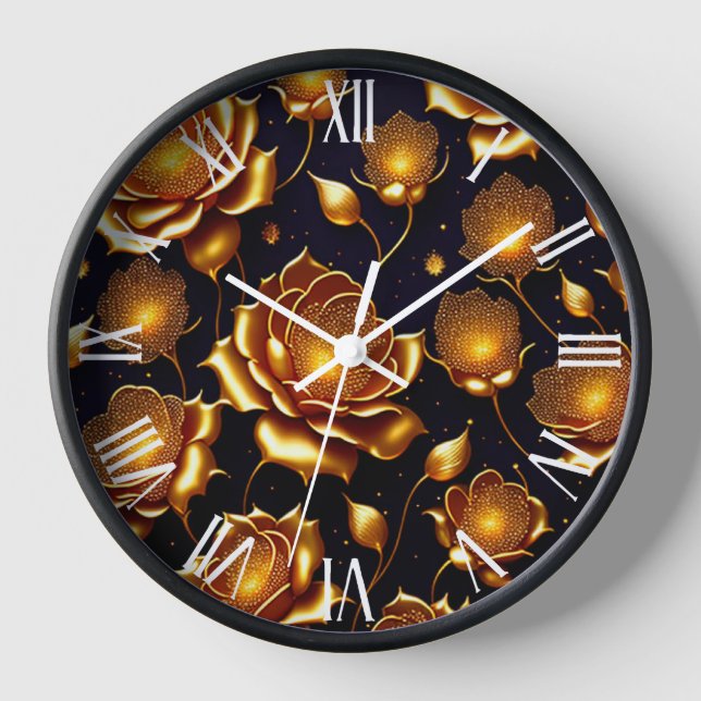 Reloj Colección de Rosas Big Gold de lujo moderno (Anverso)