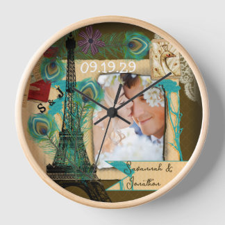 Reloj Collage de fotos Vintage personalizado