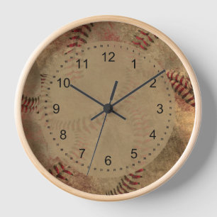 Reloj Collage del béisbol del Grunge