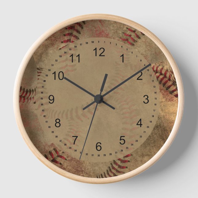 Reloj Collage del béisbol del Grunge (Anverso)