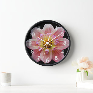 Reloj Collarette rosa Dahlia en floral negra