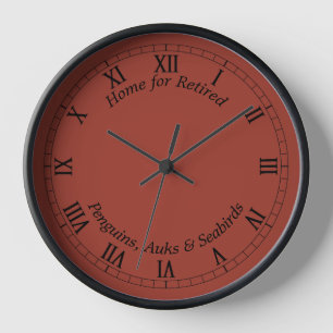 Reloj Color de la terracota roja al atardecer con texto 