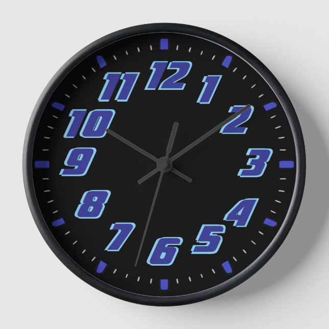 Reloj Color de neón azul Faux (Anverso)