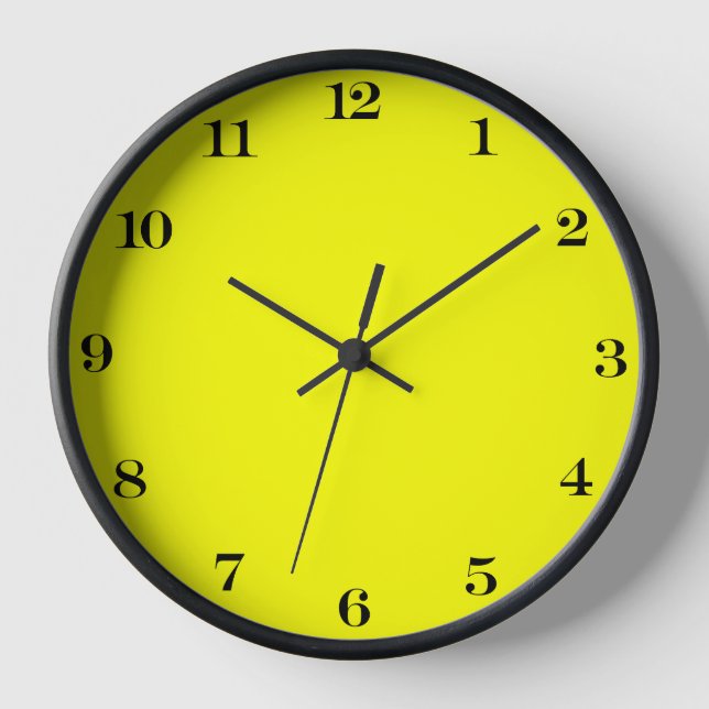 Reloj Color Sólido Amarillo Neón (Anverso)